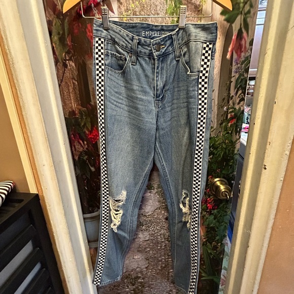 zumiez checkered mom jeans size 0 24” - Picture 11 of 14